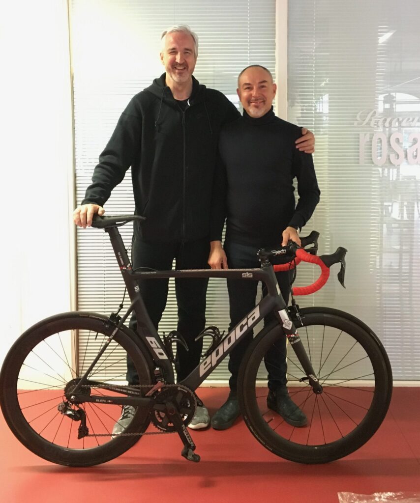 Giuseppe Giannecchini bike fitter to Stephen Moon with an Epoca R60 bespoke bike